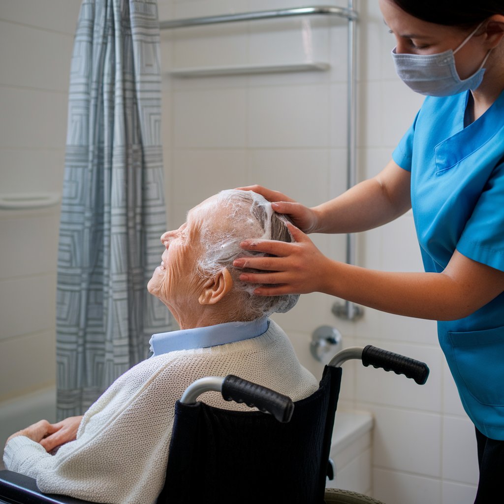 How to help elderly wash hair